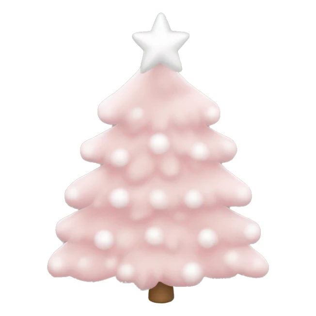 light pink christmas tree with white bows as ornamenta sticker