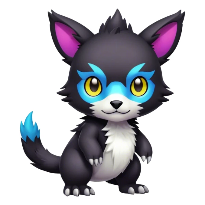 Cute cool colorful dark Digimon-animal-hybrid full body sticker