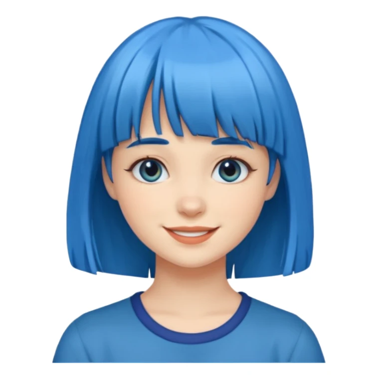 girl with bangs and blue hair sticker
