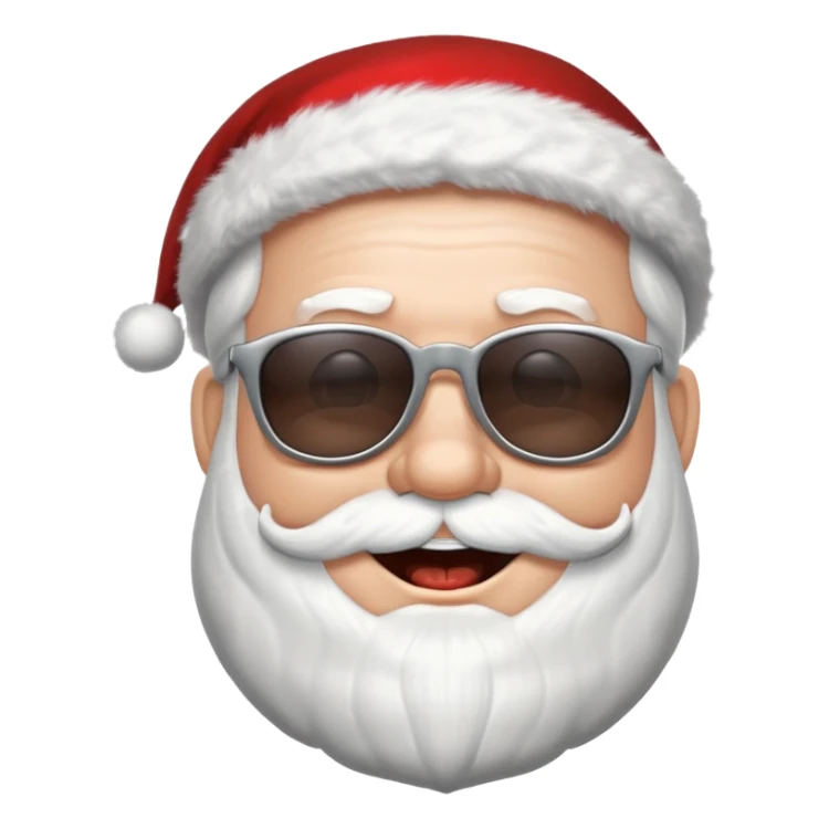 santa klaus with sunglasses with big smile sticker