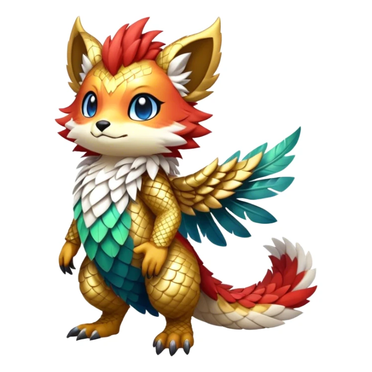 Chibi Anthro Sona Fantasy Fakemon Full Body sticker
