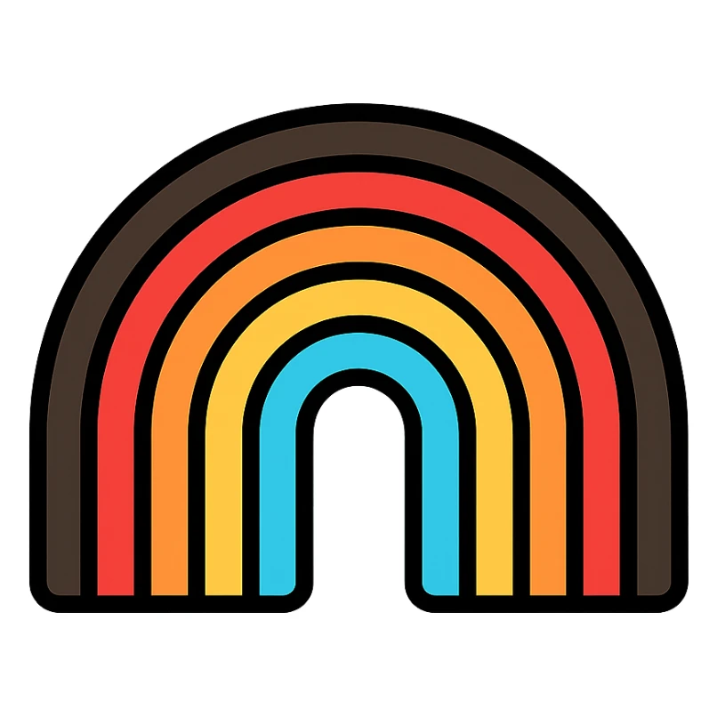 a clean and clear rainbow made of the intersex inclusive progress pride flag colors, no background sticker