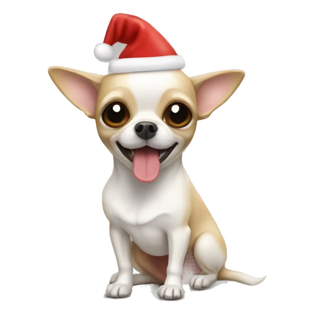Light Chihuahua with christmas head  sticker