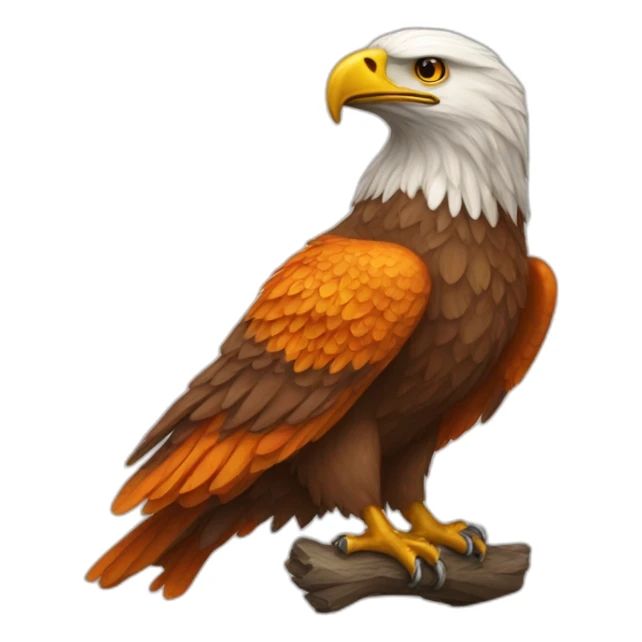Aigle who have a flag orange and with sticker