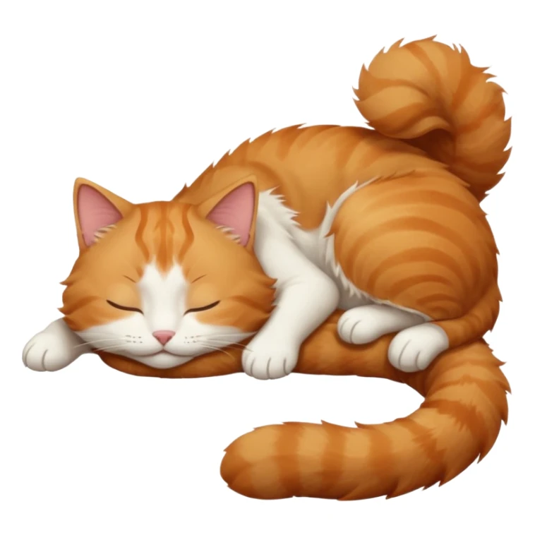 ginger and white small cat eyes closed lying down in funny position sticker