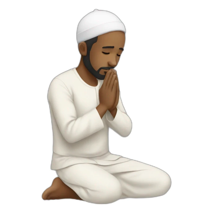 Muslim man praying black tuban sticker