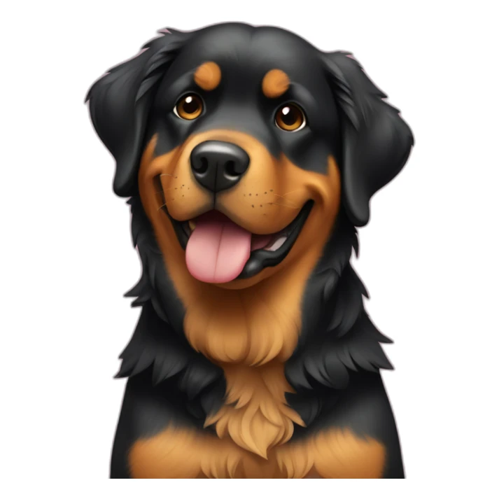 A Rottweiller hugging à golden retriever in box sticker