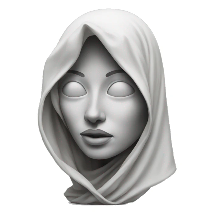 Veiled woman sculpture sticker