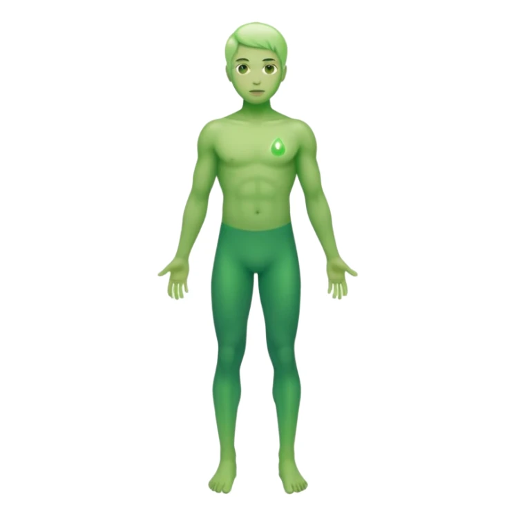 green aural whole human body sticker
