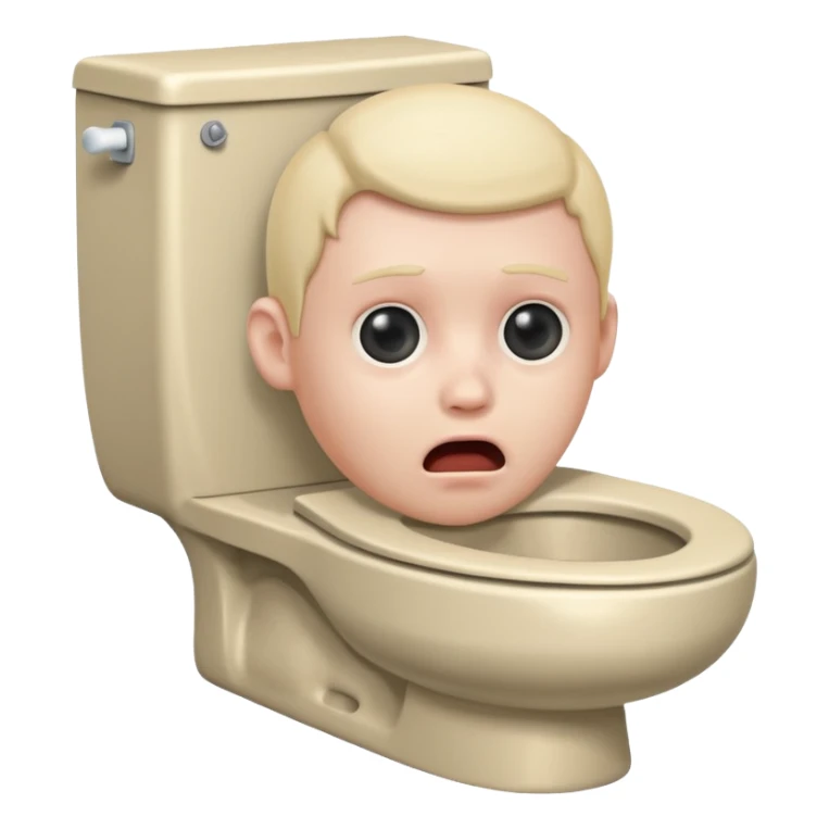 Toilet with head popping out of it sticker