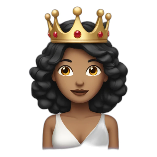 Women whit black hair and crown sticker