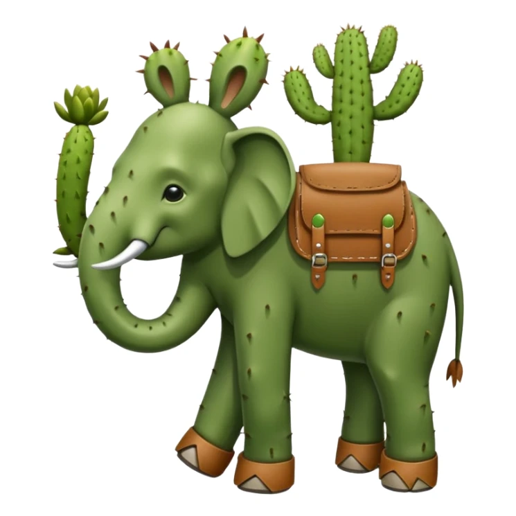 Un elefante con cuerpo de captus y sandalias marrones  sticker