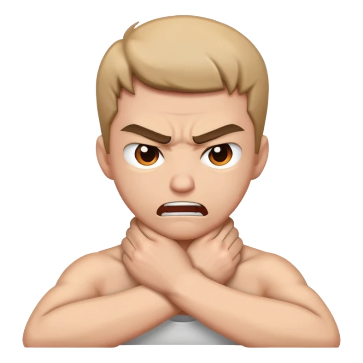 crossed hands grabbing a neck angry fave sticker