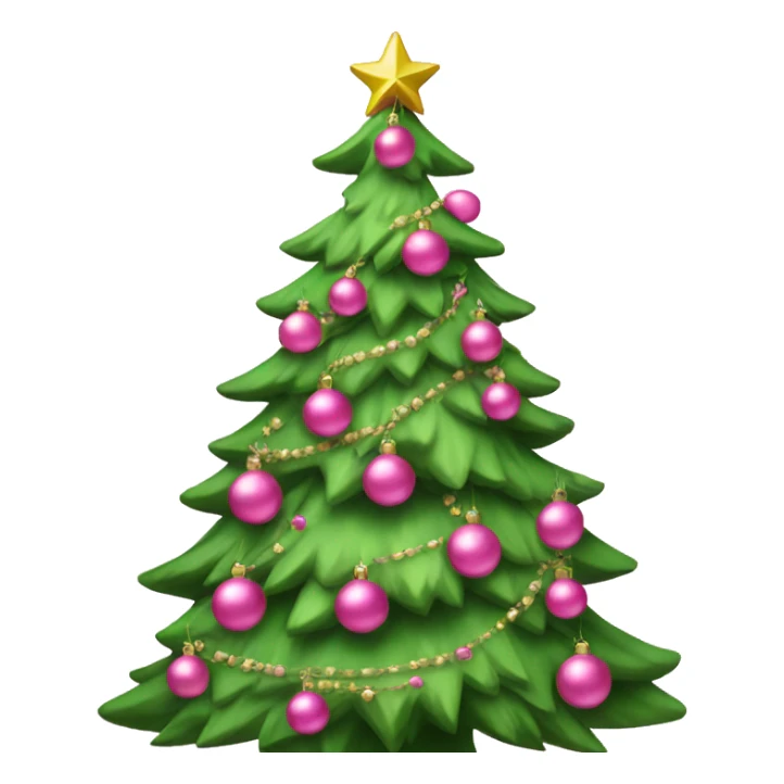 green christmas tree decorated in pink ornaments  sticker