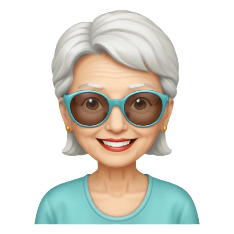 elderly woman with sunglasses sticker