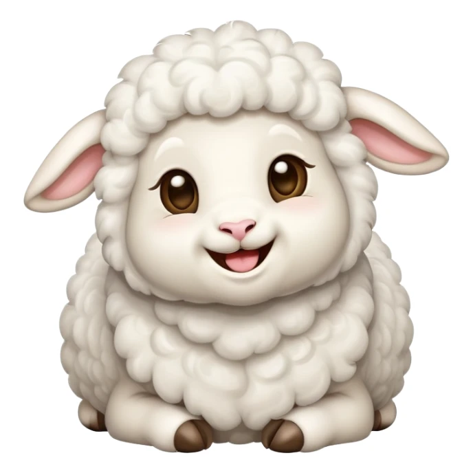 cute lamb with mystical aura laughing sticker