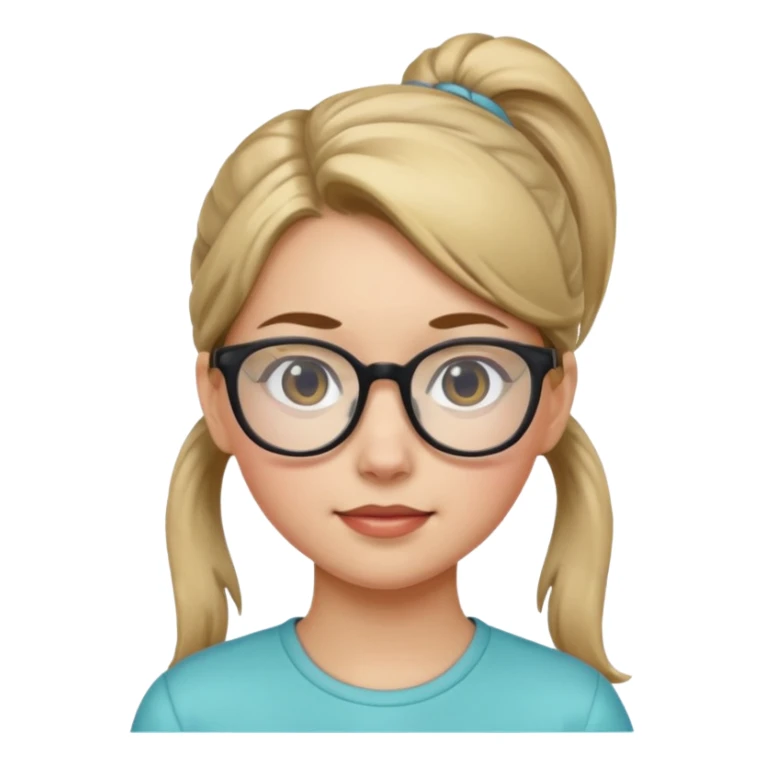 Ponytail Girl with Glasses sticker