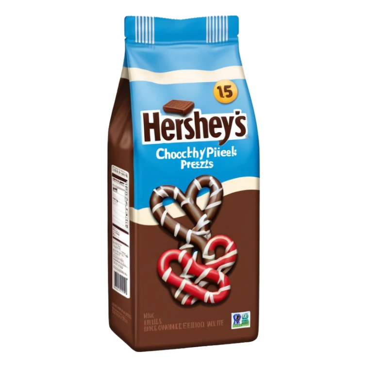 Bag of Hersheys chocolate dipped pretzels  sticker