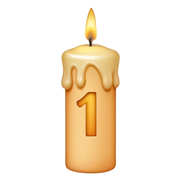 number 16 birthday candles in flesh color  sticker