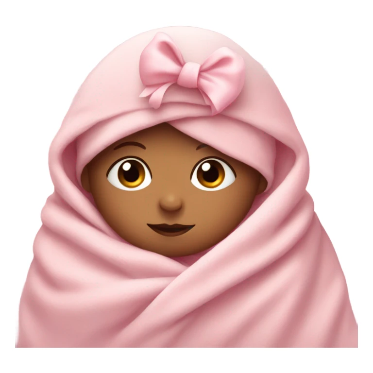 baby with bow in pink blanket sticker
