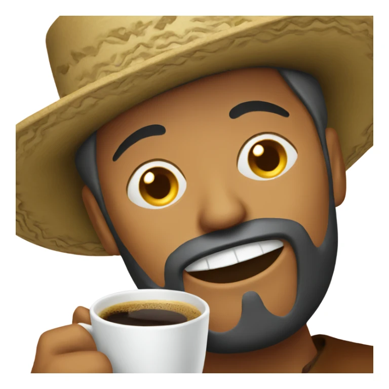 Man wearing a sombrero drinking coffee sticker