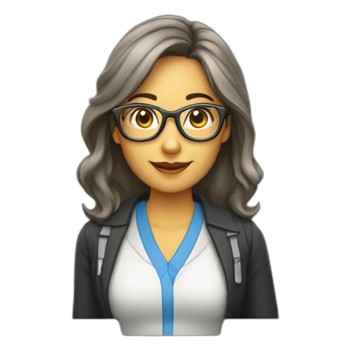 PROFESORA CON GAFAS CON ORDENADOR PORTATIL sticker