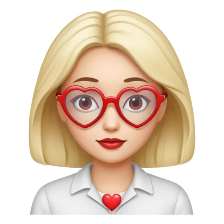 heart shaped Glasses Lady sticker