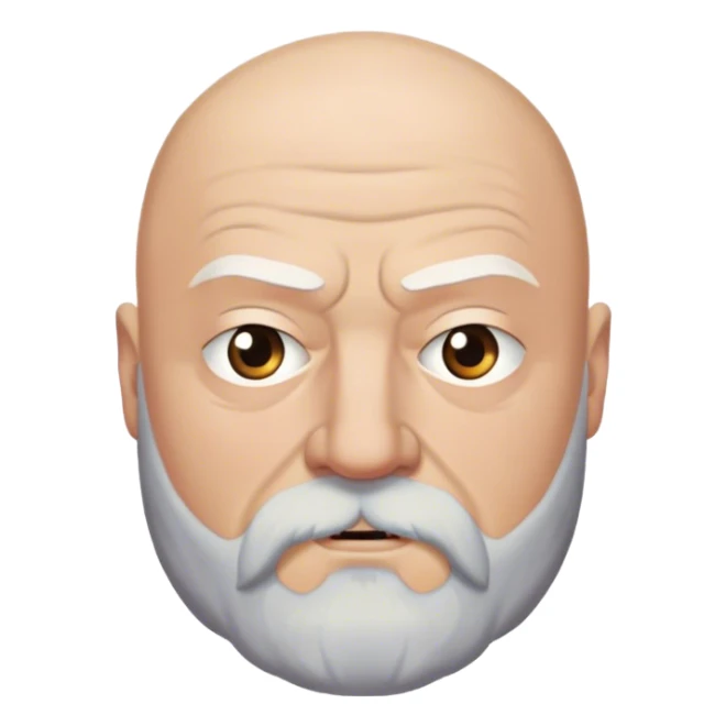 Rickard Karstark from game of thrones, bushy white beard, bald head sticker