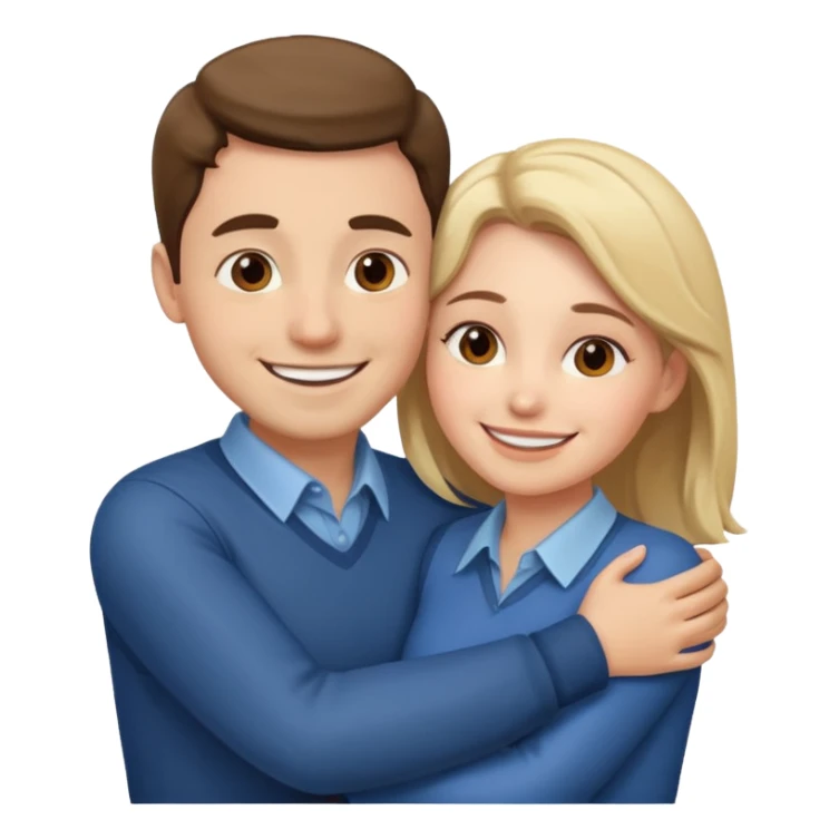 two Bestie man and woman coworkers teacher hug sticker