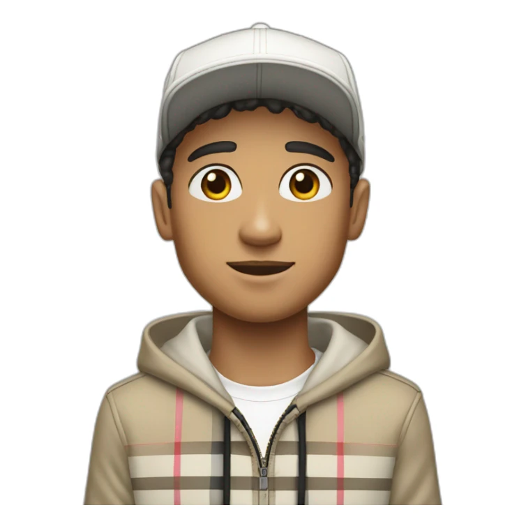 guy with burberry cap nike sweat skin white sticker