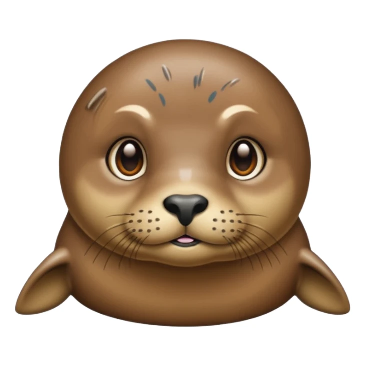 Seal with brown hair sticker