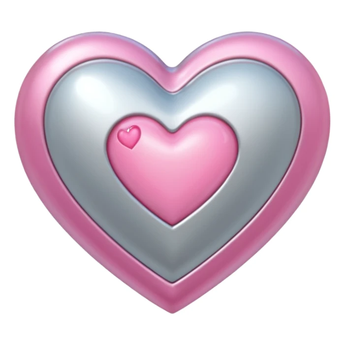 platinum heart with one mini pink heart inside of it  sticker