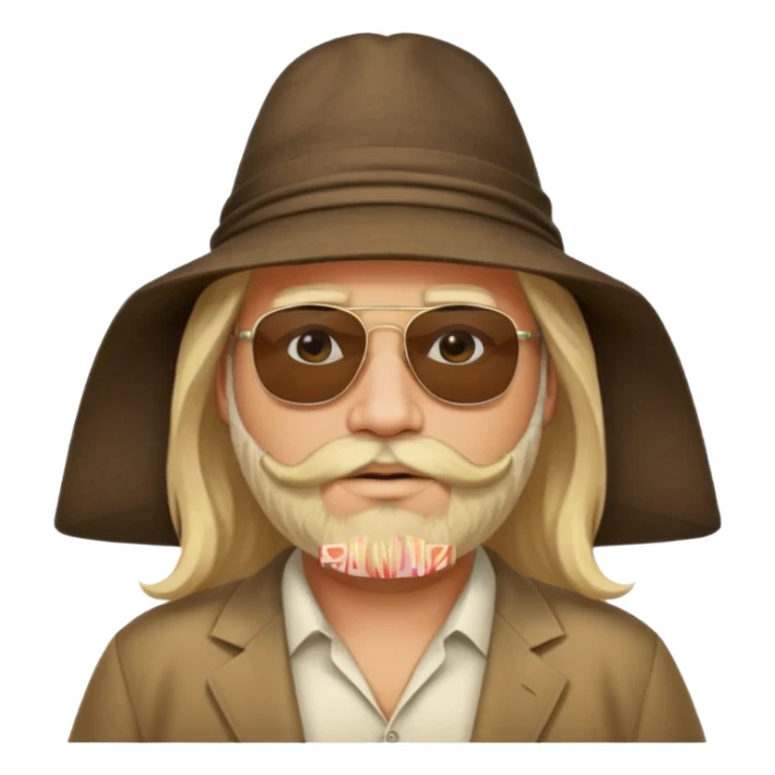 fat male blond long hair agent with three-day-beard in egypt with pyramid. sticker