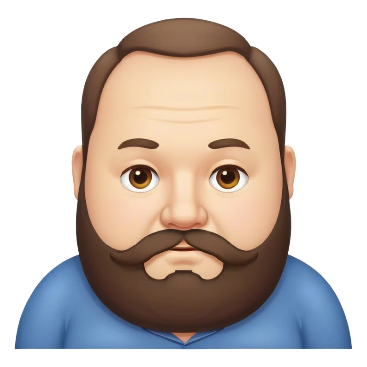 chubby man with big beard and receding hairline  sticker