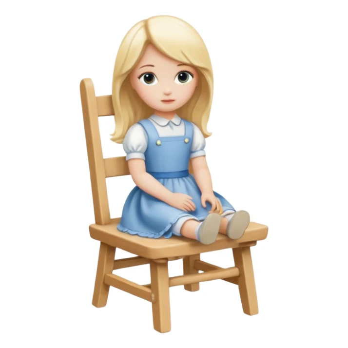 Blonde Doll Sitting On The Chair sticker