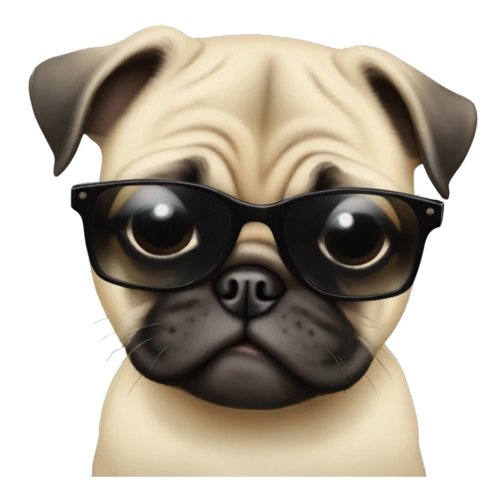 baby pug in sunglasses  sticker