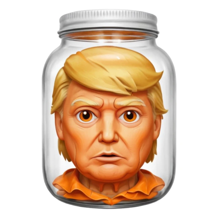 Tête de donald trump dans un pot de conserve en verre  sticker