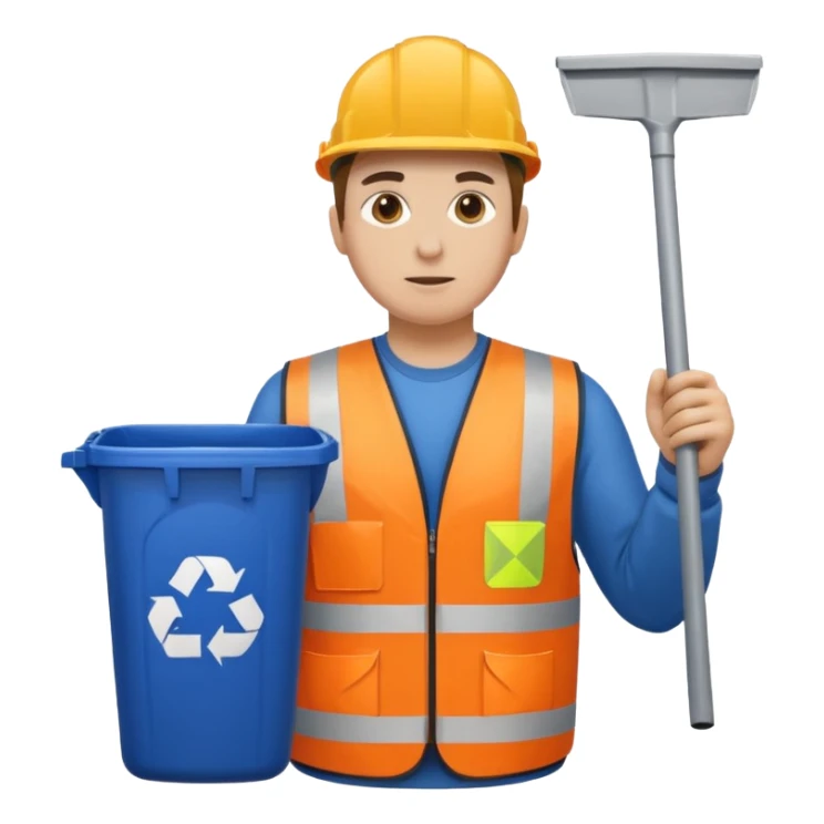 Waste Management, safety vest, trash picker sticker