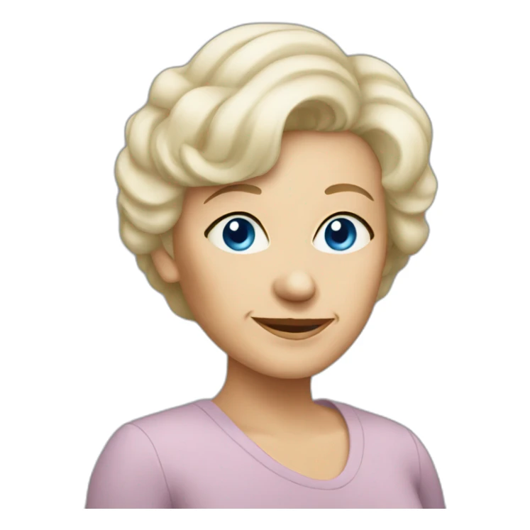 old lady blonde short hair blue eyes sticker