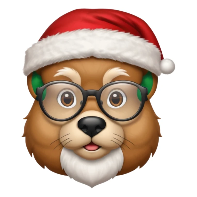 Animal santa cap and glasses 
 sticker