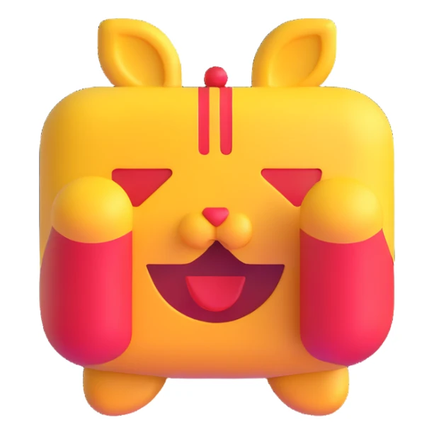 Chinese character 福 as a standalone 3D fluent emoji icon sticker
