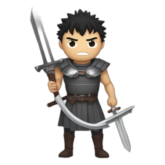 angry berserk guts carrying huge sword without guard sticker