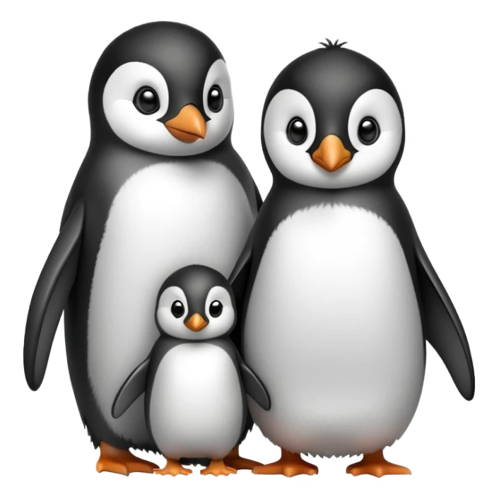 Parent and baby penguin together sticker