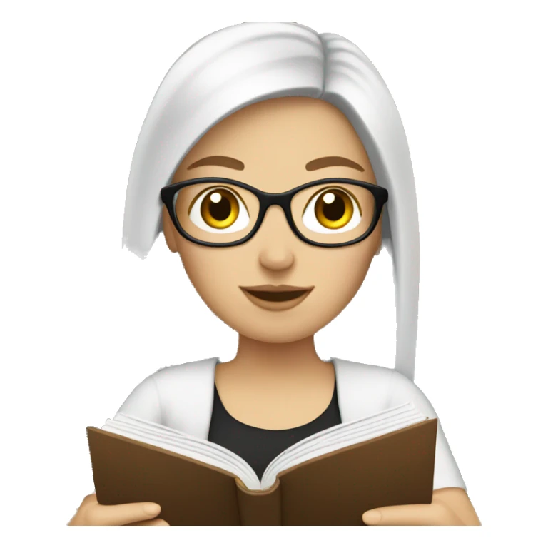 White girl sitting and reading a book  sticker