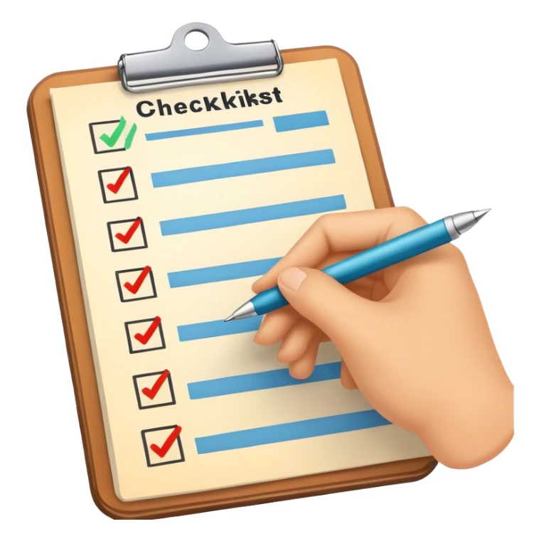 setting goals with check boxes on the paper but keep the hand with pen sticker