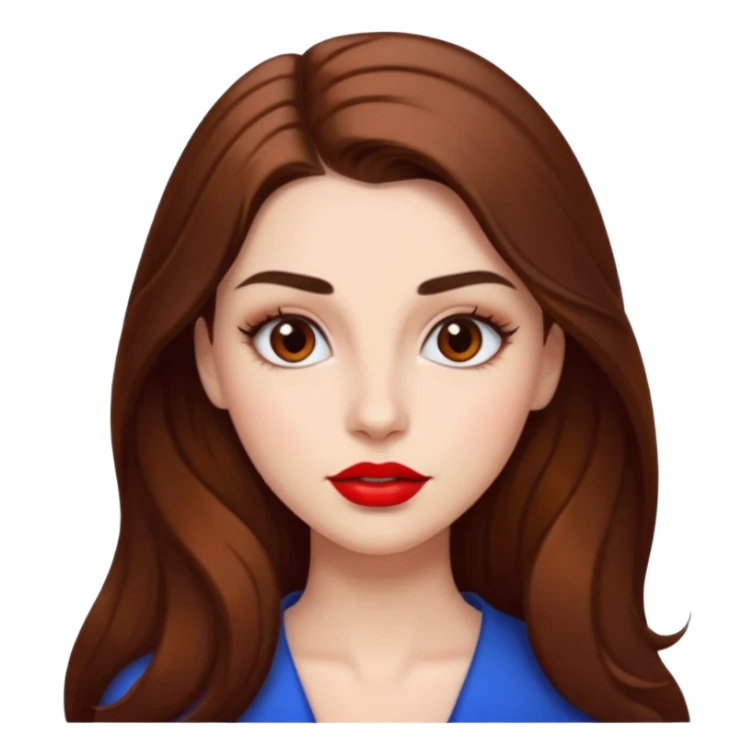 beautiful girl with long hair, high eyebrows, and thick lips  sticker