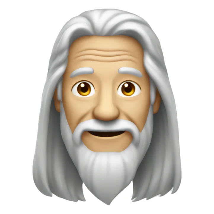 old man with long hair smiling sticker
