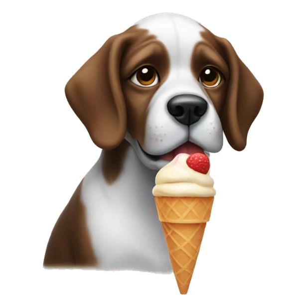 Dog that looks like Abraham Lincoln with an ice cream cone sticker