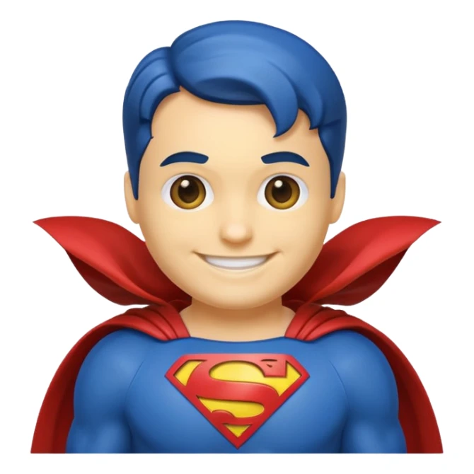 Emoji wearing superman outfit sticker