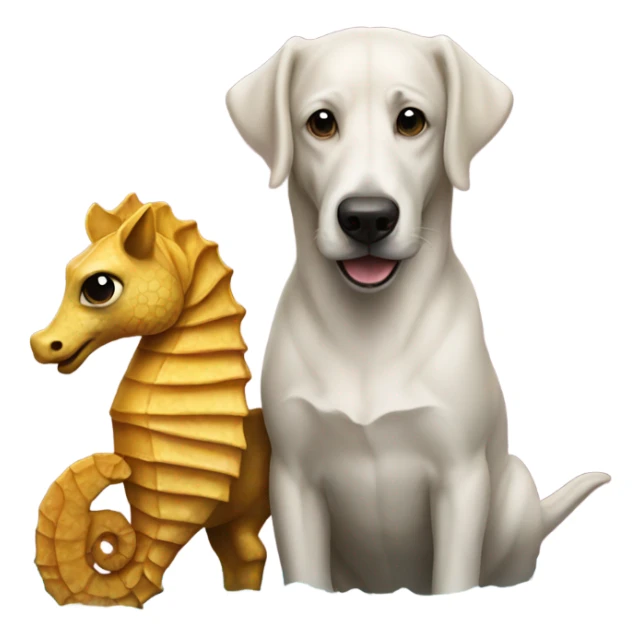 A sea horse and a dog sticker